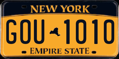 NY license plate GOU1010