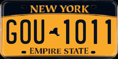 NY license plate GOU1011