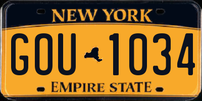 NY license plate GOU1034