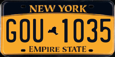 NY license plate GOU1035