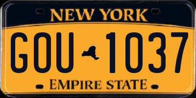 NY license plate GOU1037