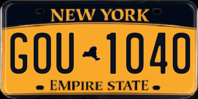 NY license plate GOU1040