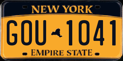 NY license plate GOU1041