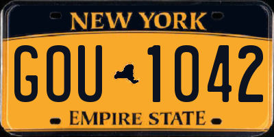 NY license plate GOU1042