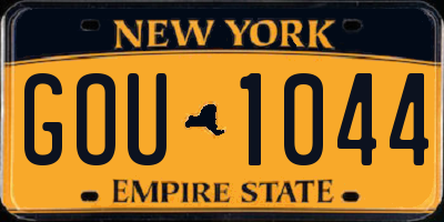NY license plate GOU1044