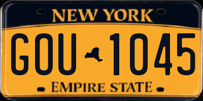 NY license plate GOU1045