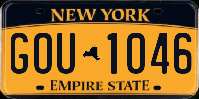 NY license plate GOU1046