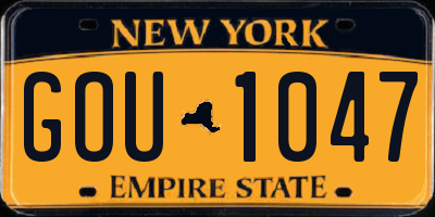 NY license plate GOU1047