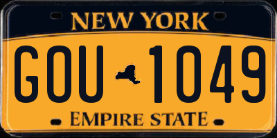 NY license plate GOU1049