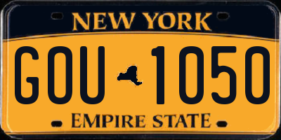 NY license plate GOU1050