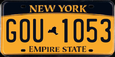 NY license plate GOU1053