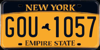 NY license plate GOU1057