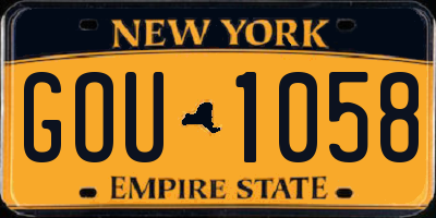 NY license plate GOU1058