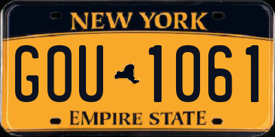 NY license plate GOU1061