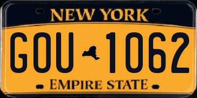 NY license plate GOU1062