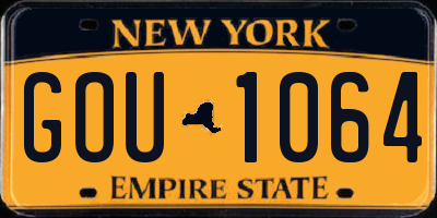 NY license plate GOU1064