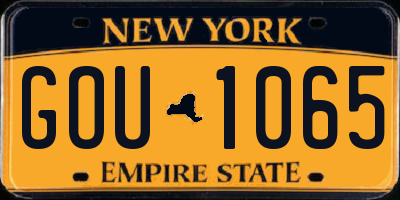 NY license plate GOU1065