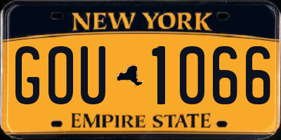 NY license plate GOU1066