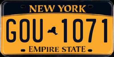 NY license plate GOU1071