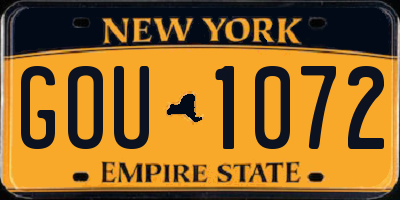 NY license plate GOU1072