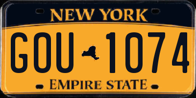 NY license plate GOU1074