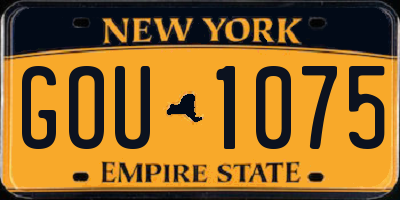 NY license plate GOU1075