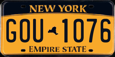 NY license plate GOU1076