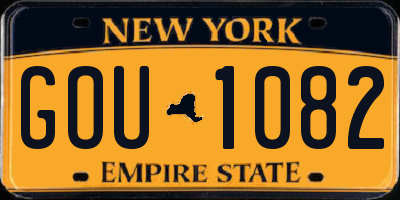 NY license plate GOU1082