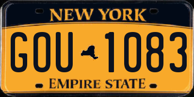NY license plate GOU1083