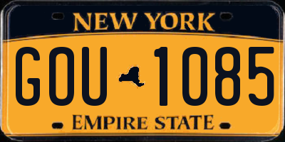 NY license plate GOU1085