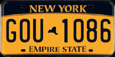 NY license plate GOU1086