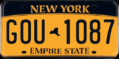 NY license plate GOU1087