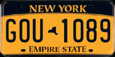 NY license plate GOU1089