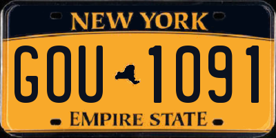 NY license plate GOU1091
