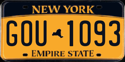 NY license plate GOU1093