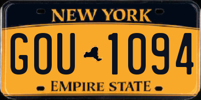 NY license plate GOU1094