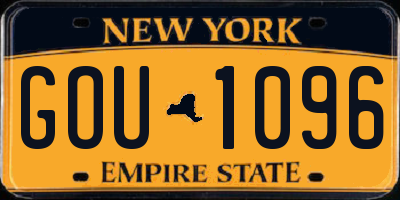 NY license plate GOU1096