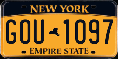NY license plate GOU1097
