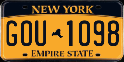 NY license plate GOU1098