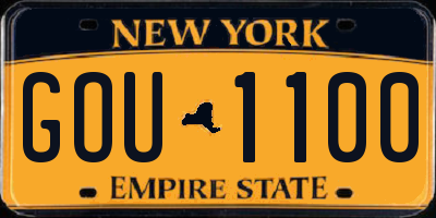 NY license plate GOU1100