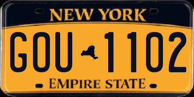 NY license plate GOU1102