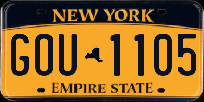 NY license plate GOU1105