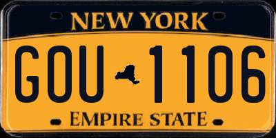 NY license plate GOU1106