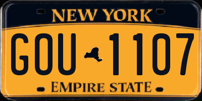 NY license plate GOU1107