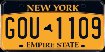 NY license plate GOU1109