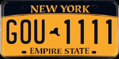 NY license plate GOU1111