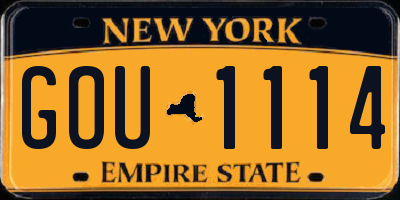 NY license plate GOU1114