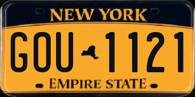 NY license plate GOU1121
