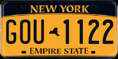 NY license plate GOU1122