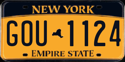 NY license plate GOU1124